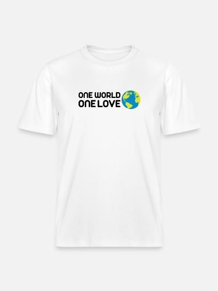 One World One Love -  RELAXED FIT Unisex Organic T-Shirt - white