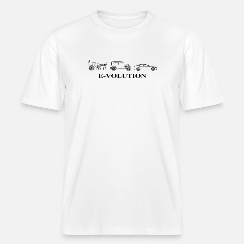 E-Volution Auto Evolution -  RELAXED FIT Unisex Organic T-Shirt - Weiß