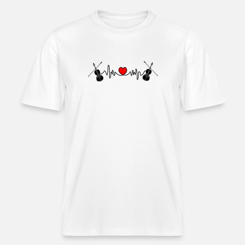Cardio Herzfrequenz Violine -  RELAXED FIT Unisex Organic T-Shirt - Weiß