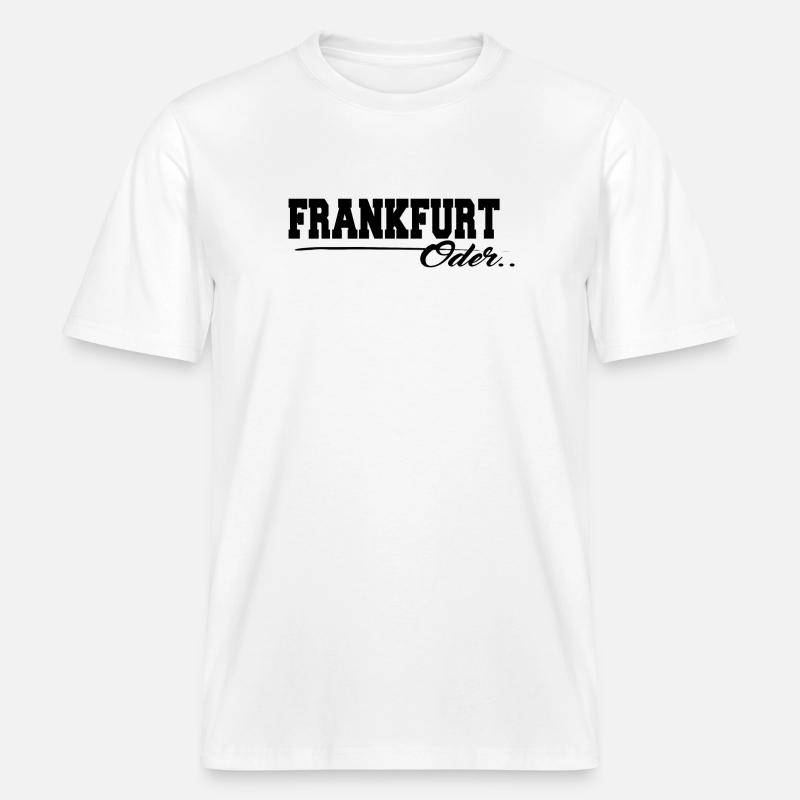 Frankfurt Oder Schriftzug -  RELAXED FIT Unisex Organic T-Shirt - Weiß
