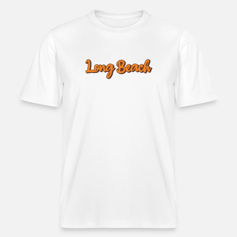 Script rétro de Long Beach -  T-shirt unisexe RELAXED FIT en coton bio - blanc