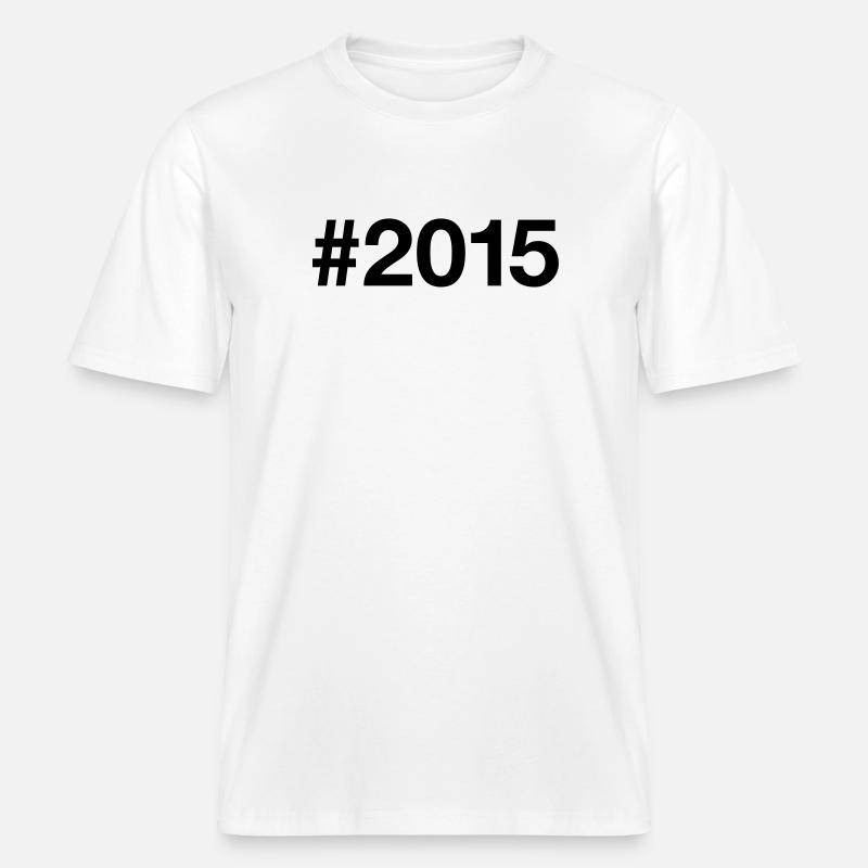 11e anniversaire du Millésime 2015 - T-shirt unisexe RELAXED FIT en coton bio - blanc
