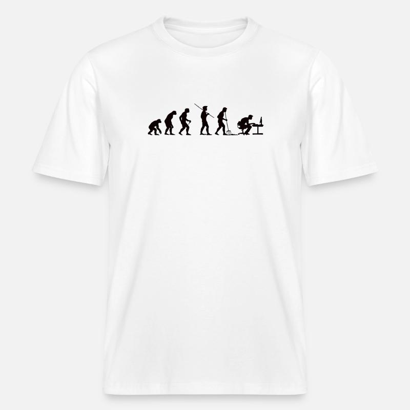 Programmer Evolution Computer Scientist Developer - RELAXED FIT Unisex Organic T-Shirt - white