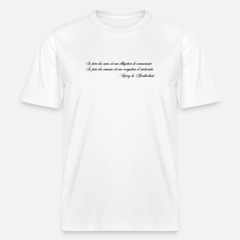 Making Enemies - Montherlant -  RELAXED FIT Unisex Organic T-Shirt - white