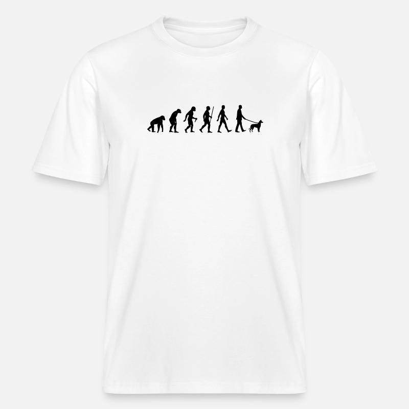 Evolution Smooth Collie Mann -  RELAXED FIT Unisex Organic T-Shirt - Weiß