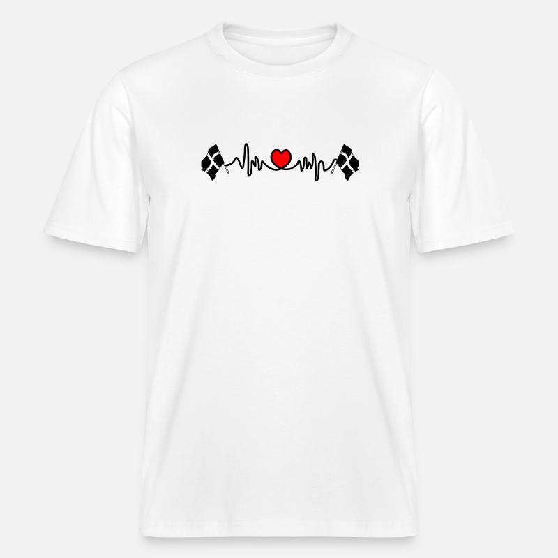 Herzfrequenz von Cornwall -  RELAXED FIT Unisex Organic T-Shirt - Weiß