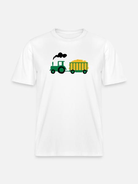 tractor - RELAXED FIT Unisex Organic T-Shirt - white