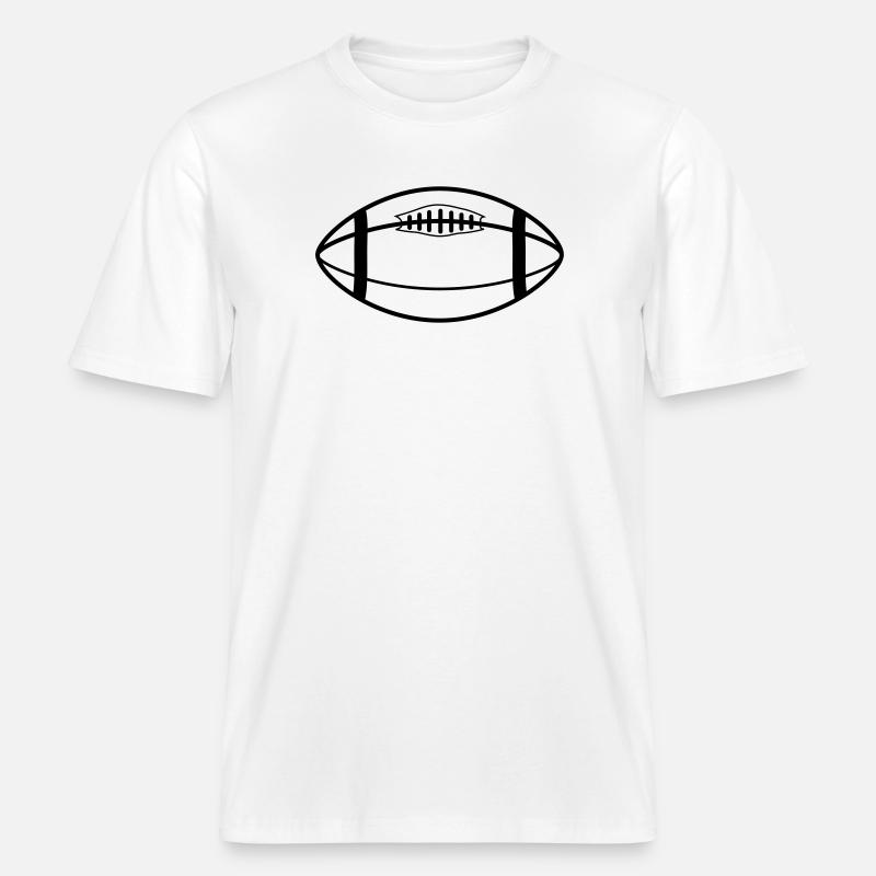 rugby ball -  RELAXED FIT Unisex Organic T-Shirt - white