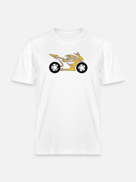 Motorcykel Cykel Chopper Knallert Roll -  Økologisk unisex T-shirt RELAXED FIT - hvid