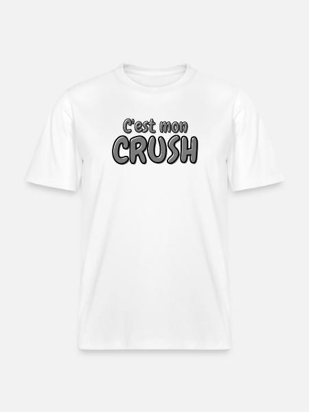 C'est mon crush, crush, béguin -  T-shirt unisexe RELAXED FIT en coton bio - blanc