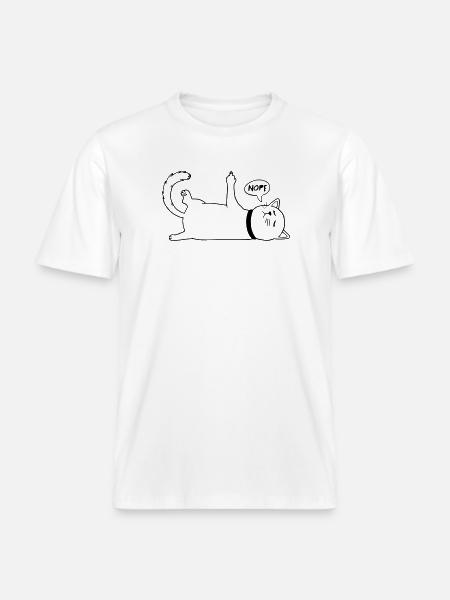 Lazy Cat Cat Lover Cat Owner Saying -  RELAXED FIT Unisex Organic T-Shirt - white