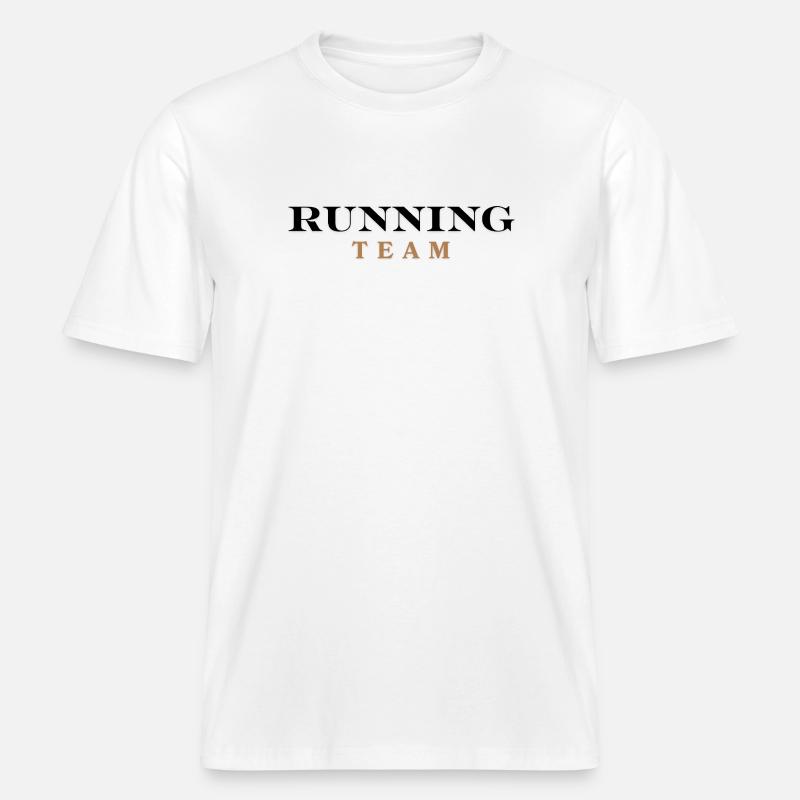 Équipe de course -  T-shirt unisexe RELAXED FIT en coton bio - blanc