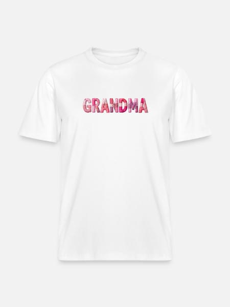 Großmutter Pink Plaid Buchstaben Patchwork - RELAXED FIT Unisex Organic T-Shirt - Weiß