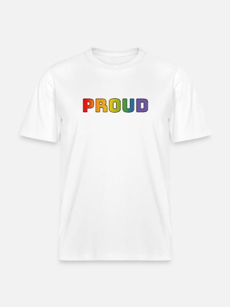 Rainbow proud black -  RELAXED FIT Unisex Organic T-Shirt - white