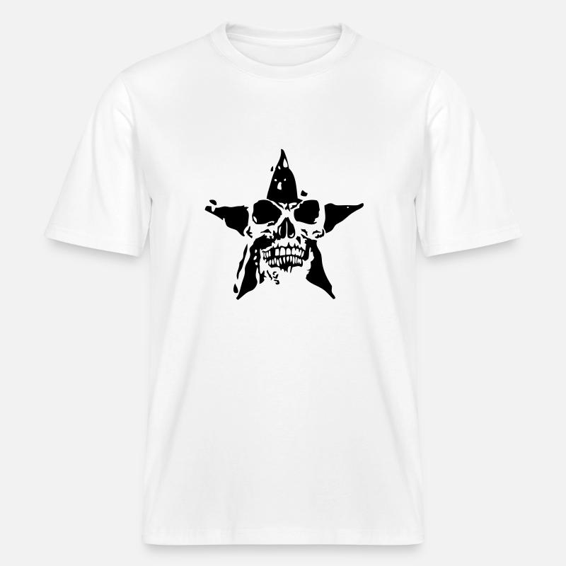 Todesstern Todes Kopf etoile8 -  RELAXED FIT Unisex Organic T-Shirt - Weiß