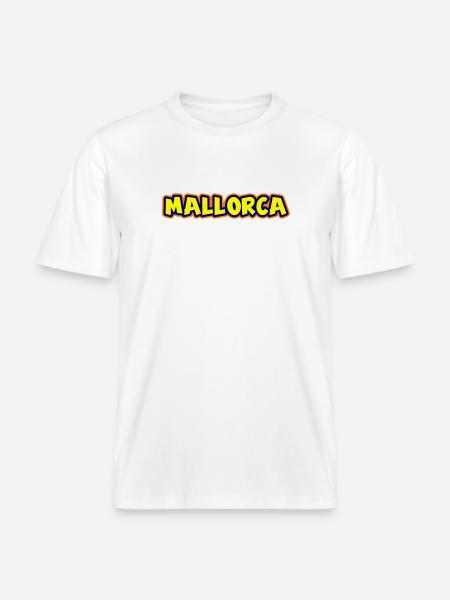 Mallorca Schriftzug -  RELAXED FIT Unisex Organic T-Shirt - Weiß
