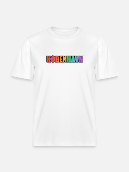 Kbenhavn LGBT Rainbow Copenhagen -  RELAXED FIT Unisex Organic T-Shirt - white