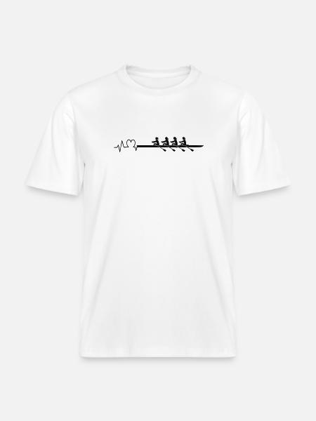 Rowing Heartbeat Women's Fours - RELAXED FIT Unisex Organic T-Shirt - white