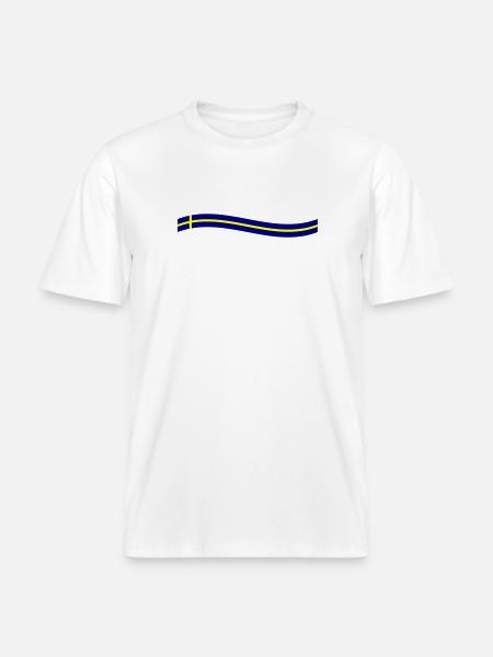 Sweden flag icon - RELAXED FIT Unisex Organic T-Shirt - white