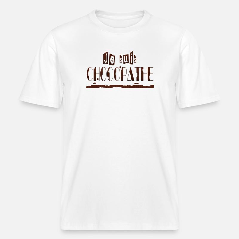 Je suis chocopathe - T-shirt unisexe RELAXED FIT en coton bio - blanc