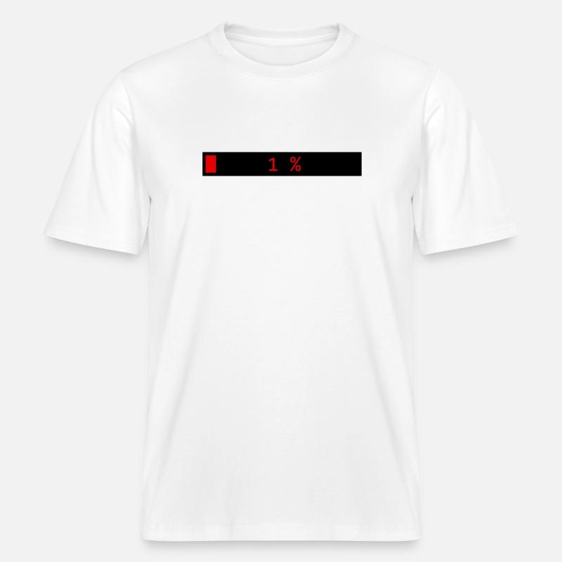 Rectangle loading bar Black Red 1% -  RELAXED FIT Unisex Organic T-Shirt - white