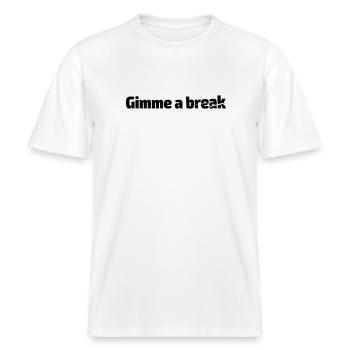 Gönnen Sie sich eine Pause -  RELAXED FIT Unisex Organic T-Shirt - Weiß - Vorne - Alina (178cm) & Michal (187cm)