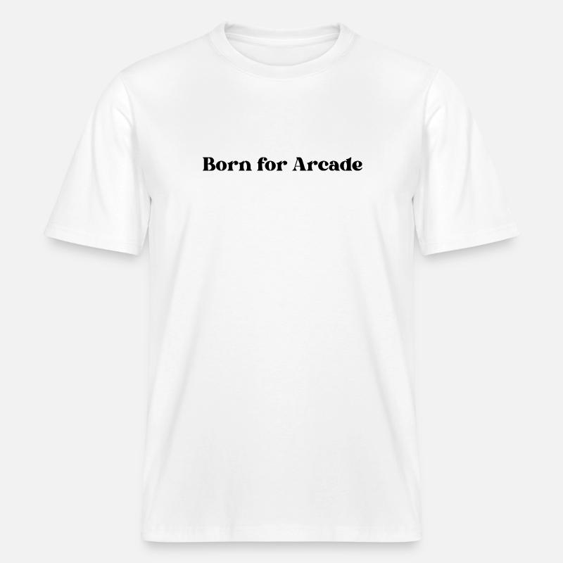 Né pour Arcade - T-shirt unisexe RELAXED FIT en coton bio - blanc