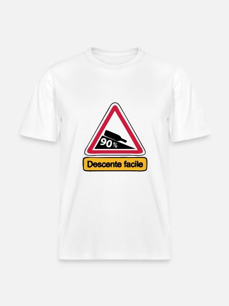 90 descent facile3 -  RELAXED FIT Unisex Organic T-Shirt - white