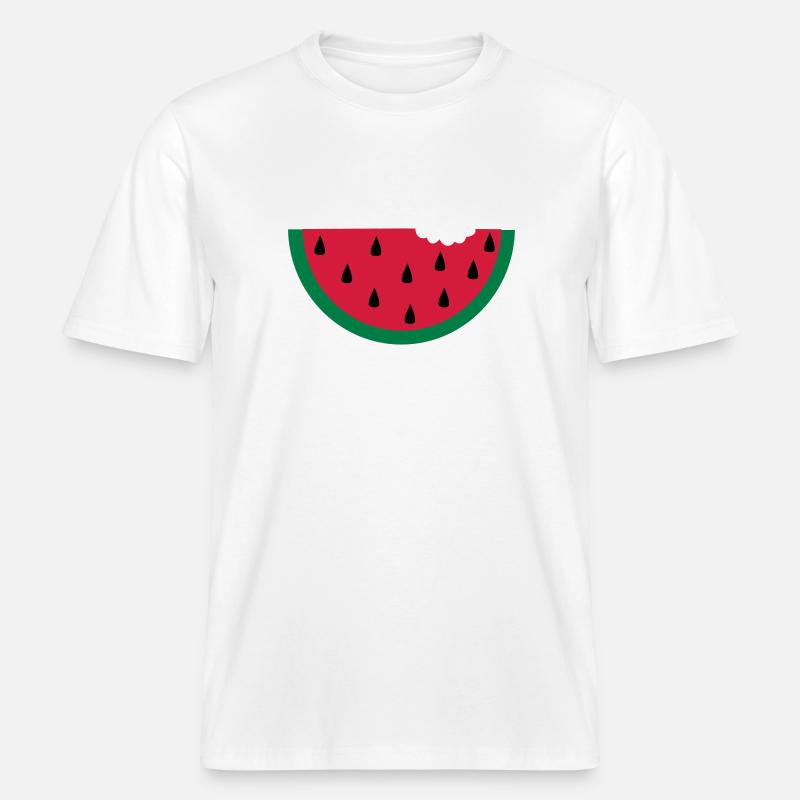 fruit pastèque pastèque -  T-shirt unisexe RELAXED FIT en coton bio - blanc