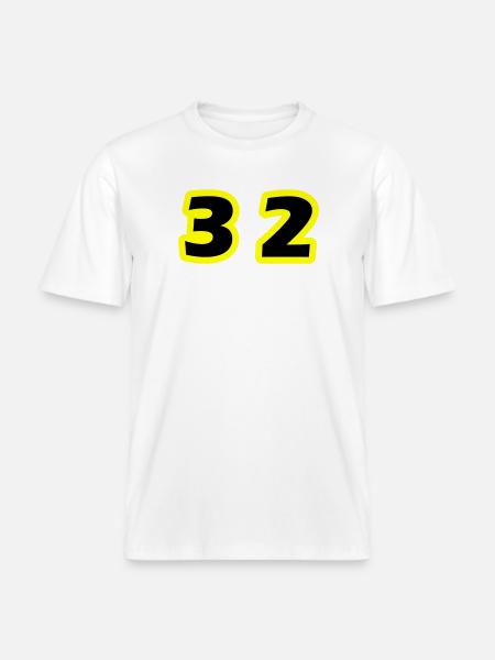 32 Number Symbol -  RELAXED FIT Unisex Organic T-Shirt - white