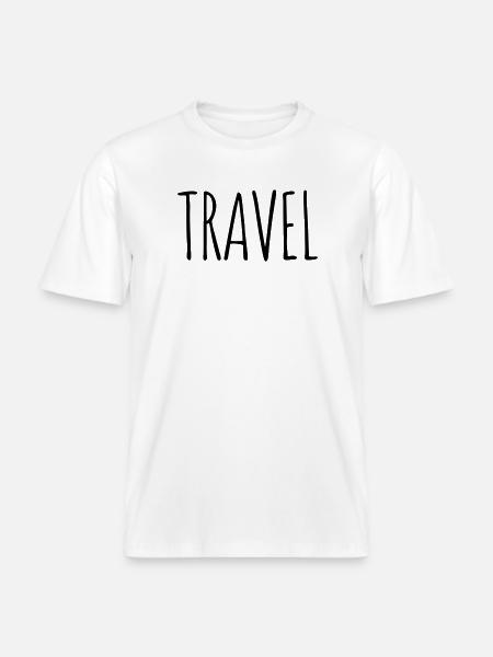 Travel - RELAXED FIT Unisex Organic T-Shirt - white