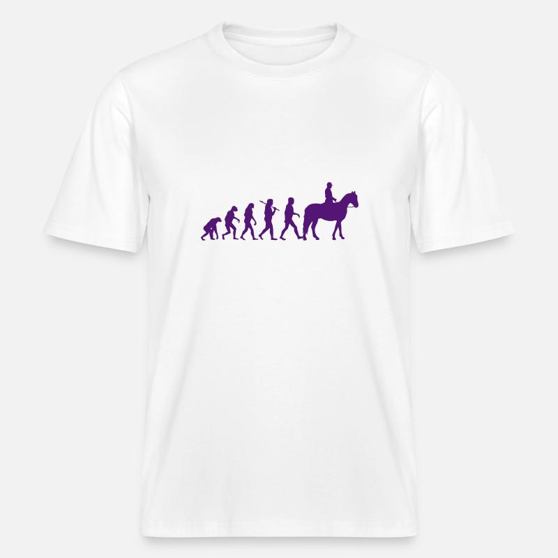 Evolution équitation -  T-shirt unisexe RELAXED FIT en coton bio - blanc