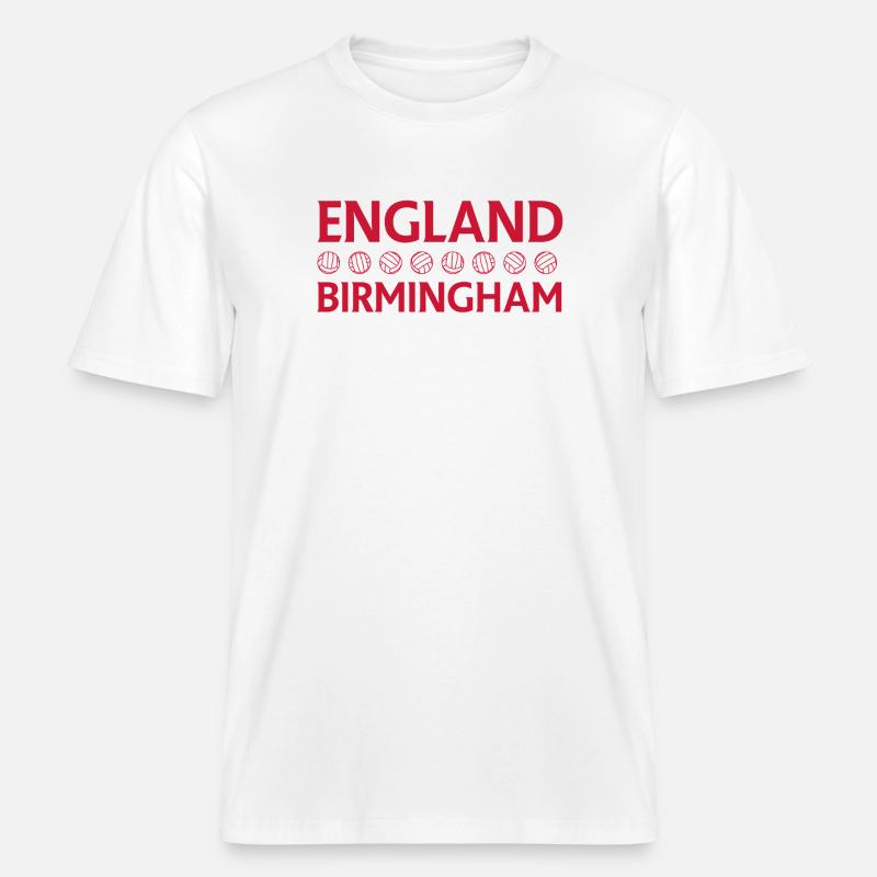 Emblème de cricket Angleterre Birmingham - T-shirt unisexe RELAXED FIT en coton bio - blanc