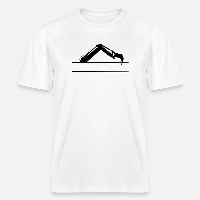 Baggerarm maßgeschneidert – Baukonstruktion - RELAXED FIT Unisex Organic T-Shirt - Weiß