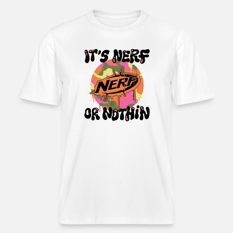 Nerf È nerf o niente Slogan -  Maglietta ecologica Unisex RELAXED FIT - bianco