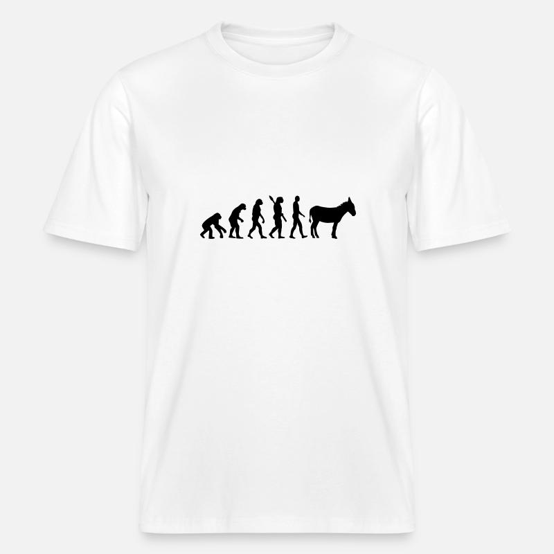 Evolution Bourrique -  T-shirt unisexe RELAXED FIT en coton bio - blanc