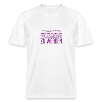 we evolve -  RELAXED FIT Unisex Organic T-Shirt - white - Front - Alina (178cm) & Michal (187cm)