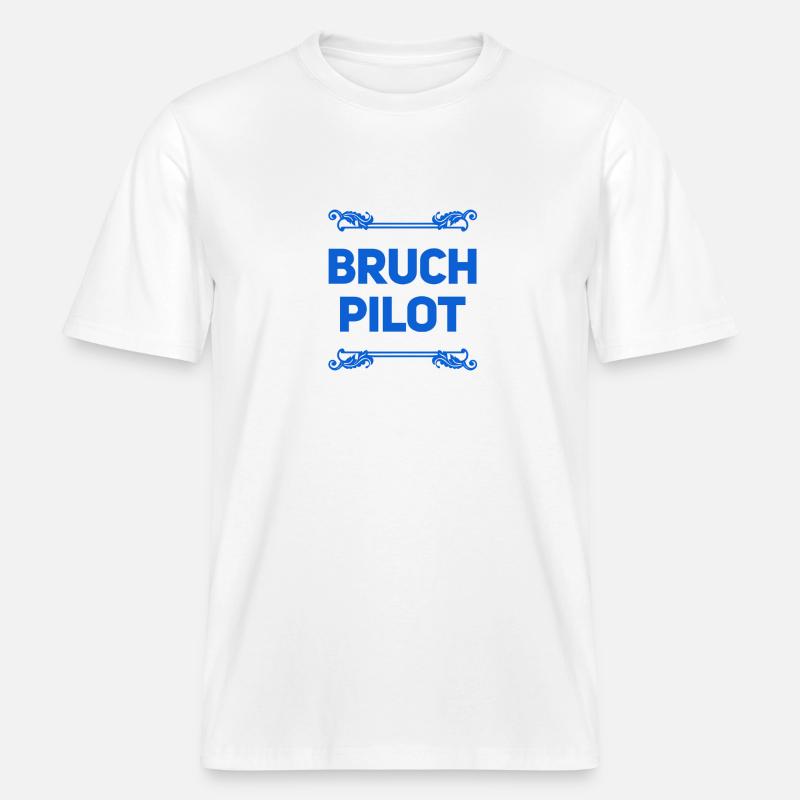 hier ist ein Bruchpilot -  RELAXED FIT Unisex Organic T-Shirt - Weiß