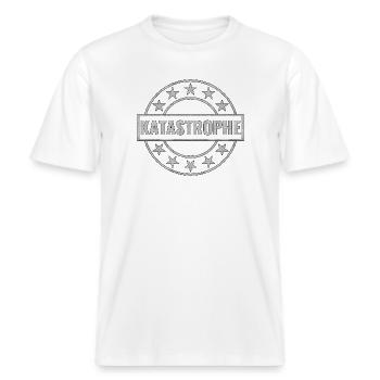Katastrophe -  RELAXED FIT Unisex Organic T-Shirt - Weiß - Vorne - Alina (178cm) & Michal (187cm)