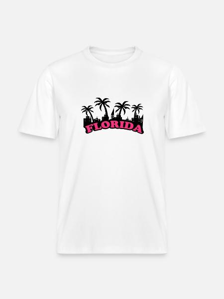 florida - T-shirt unisexe RELAXED FIT en coton bio - blanc