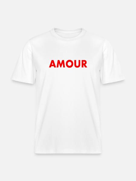 Amour - RELAXED FIT Unisex Organic T-Shirt - white