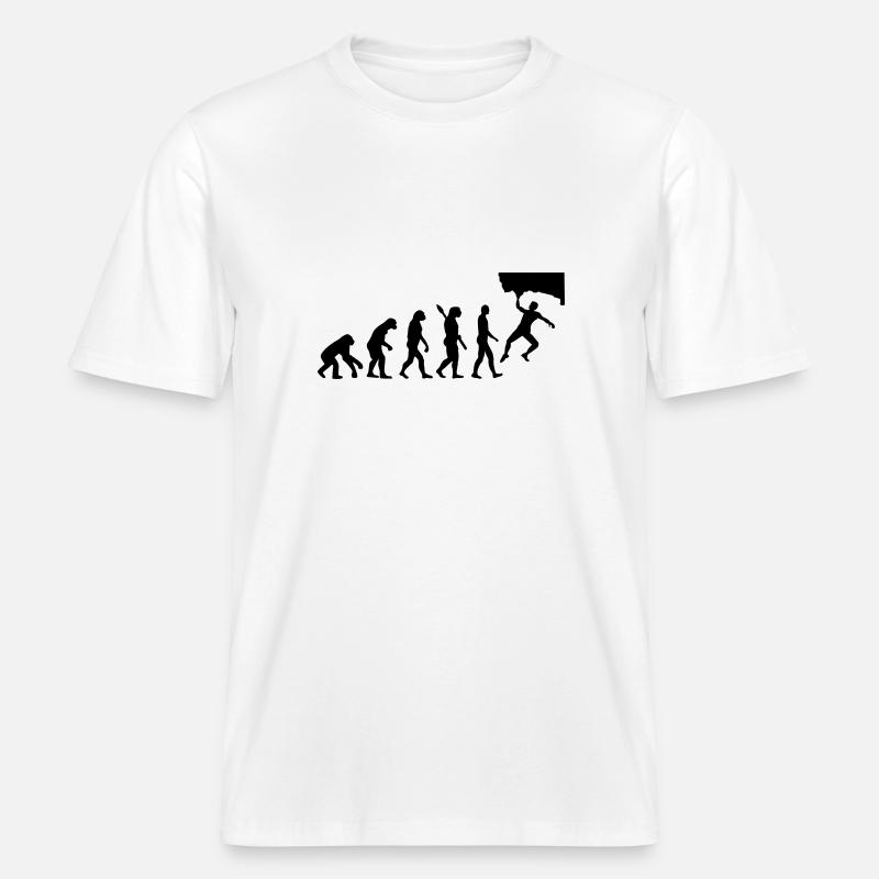 Evolution Bouldering -  T-shirt unisexe RELAXED FIT en coton bio - blanc