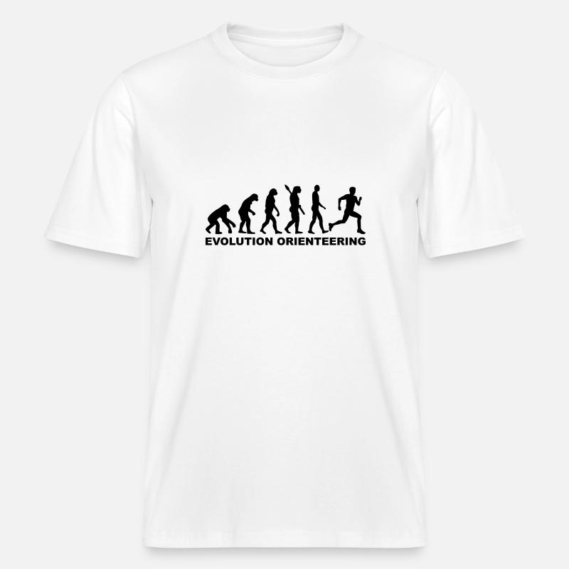 Evolution Orienteering -  RELAXED FIT Unisex Organic T-Shirt - white