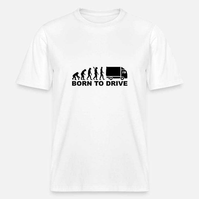 Evolution Camion -  T-shirt unisexe RELAXED FIT en coton bio - blanc