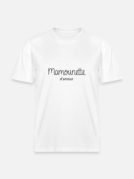 Mamounette d'amour -  T-shirt unisexe RELAXED FIT en coton bio - blanc