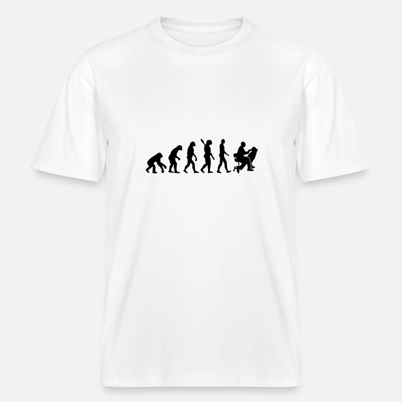 Évolution Dentiste -  T-shirt unisexe RELAXED FIT en coton bio - blanc