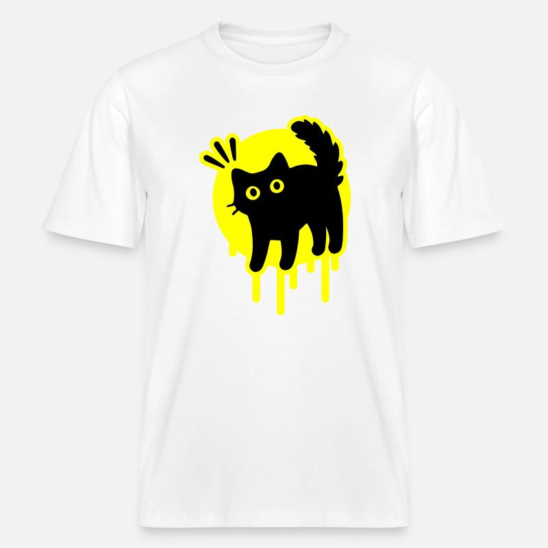 Chat Chat -  T-shirt unisexe RELAXED FIT en coton bio - blanc