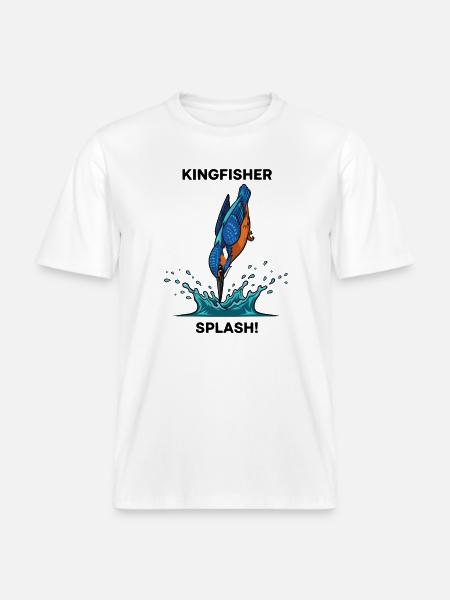 Kingfisher Splash Kingfisher River -  RELAXED FIT Unisex Organic T-Shirt - white
