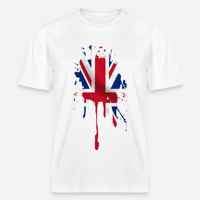 union jack -  RELAXED FIT Unisex Organic T-Shirt - white