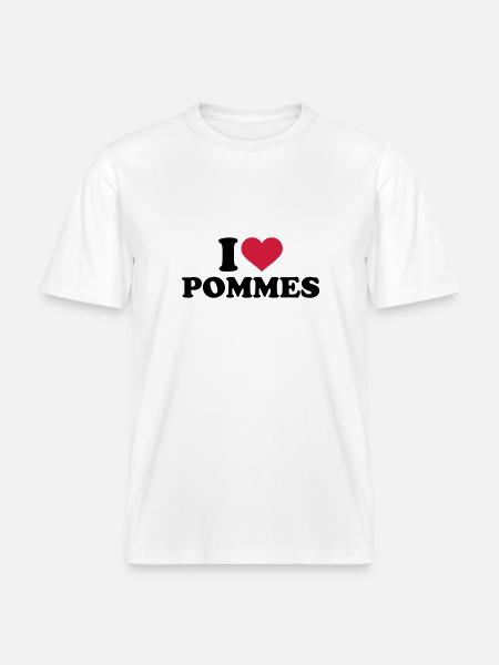 Pommes - RELAXED FIT Unisex Organic T-Shirt - Weiß